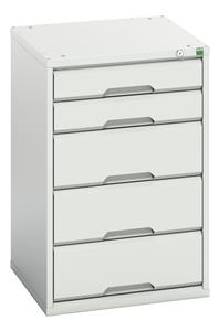 Bott Verso the Bott budget range, lighter duty lower spec cabinets cupboard Verso 525Wx550Dx800H 5 Drawer Cabinet